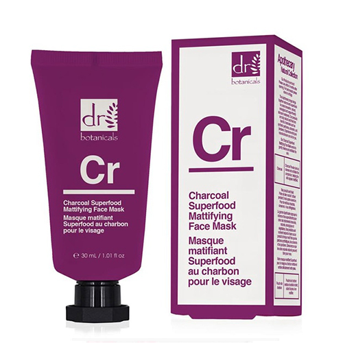 Vegan-friendly charcoal superfood mattifying face mask from Dr Botanicals
