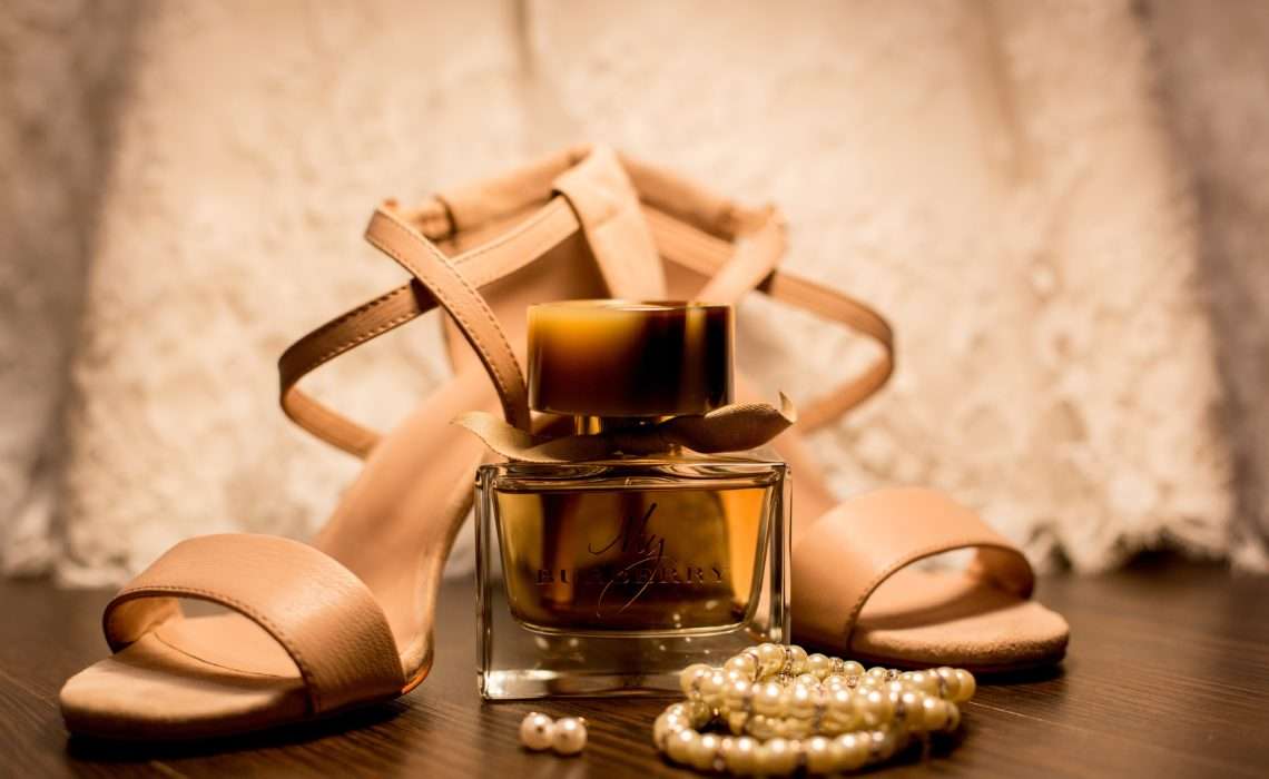 Image of My Burberry perfume with shoes