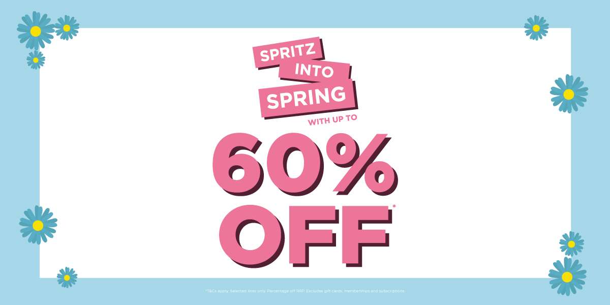 Spritz Into Spring with up to 60%* off perfumes and aftershaves at The Fragrance Shop
