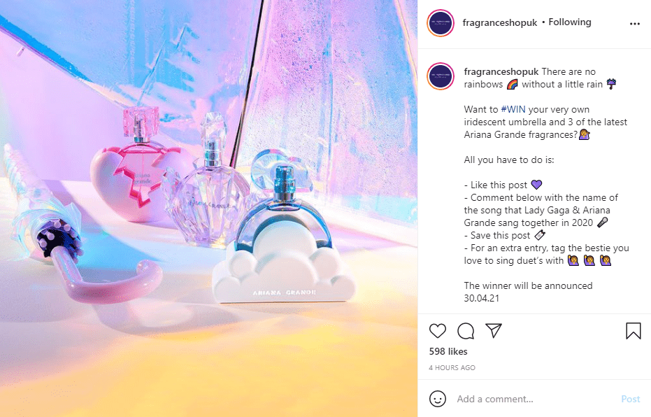 Win an Ariana Grande perfume bundle competition at The Fragrance Shop