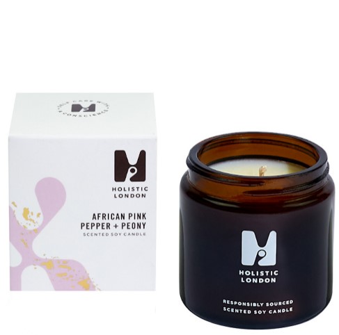 Holistic London African Pink Pepper And Peony Small Candle