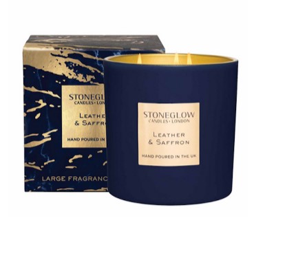 Stoneglow Leather & Saffron Luna Leather & Saffron Candle 3-Wick 
